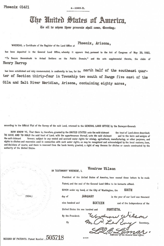 Land Patent Black Family